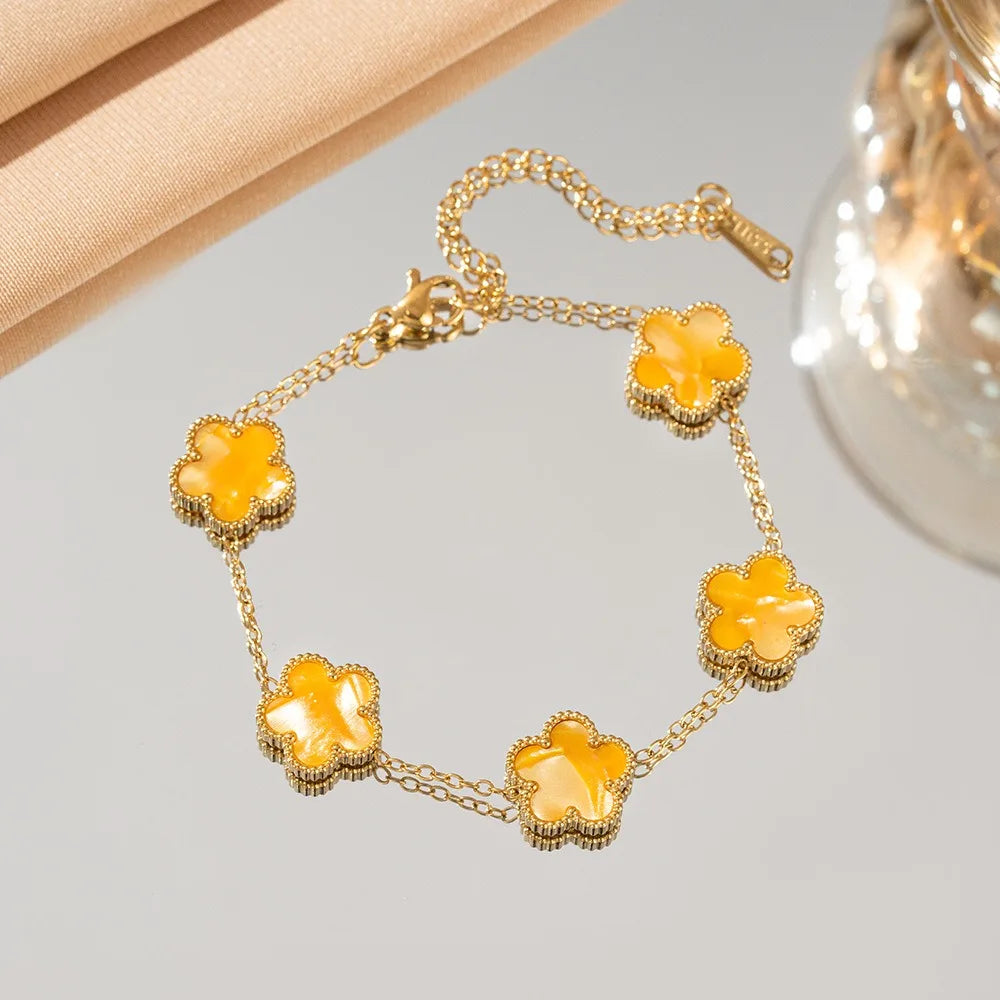 Lucky Five-Leaf Charm Bracelet