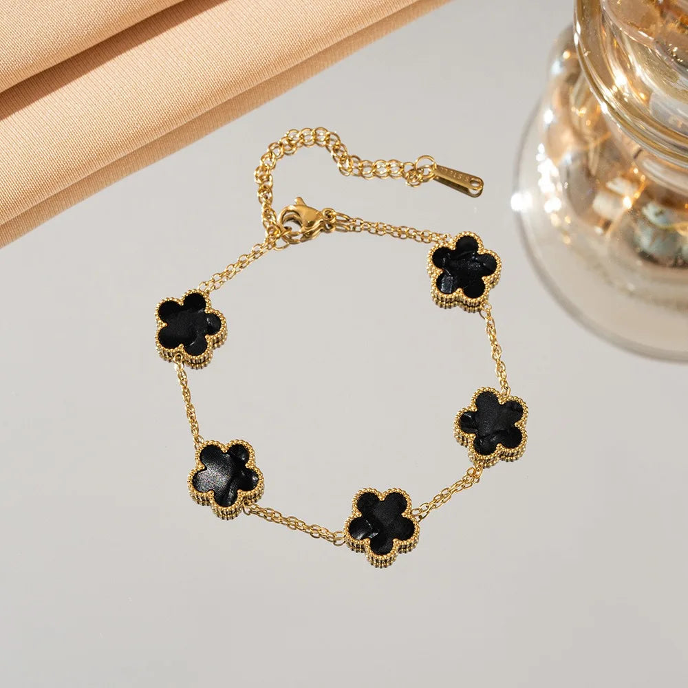 Lucky Five-Leaf Charm Bracelet