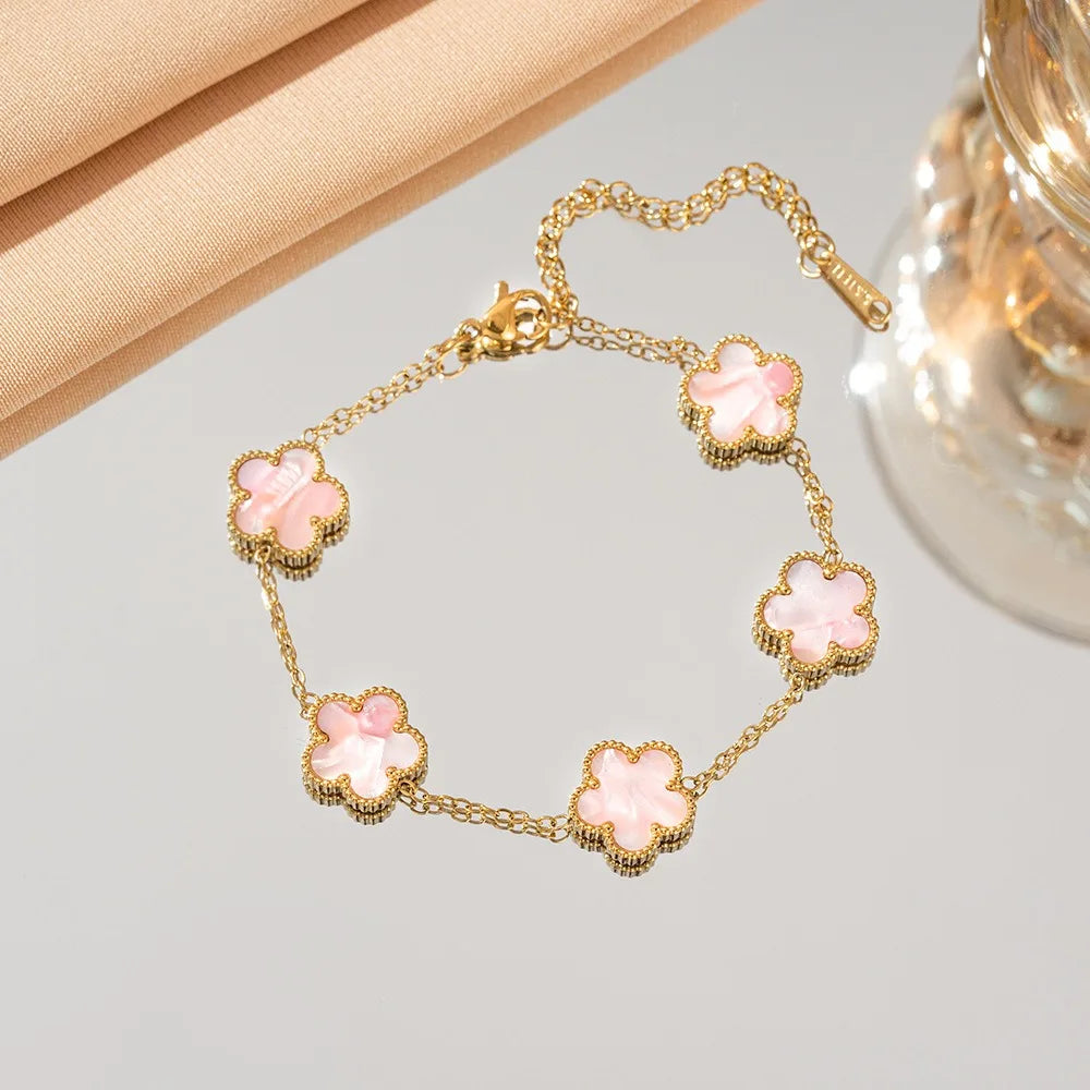 Lucky Five-Leaf Charm Bracelet